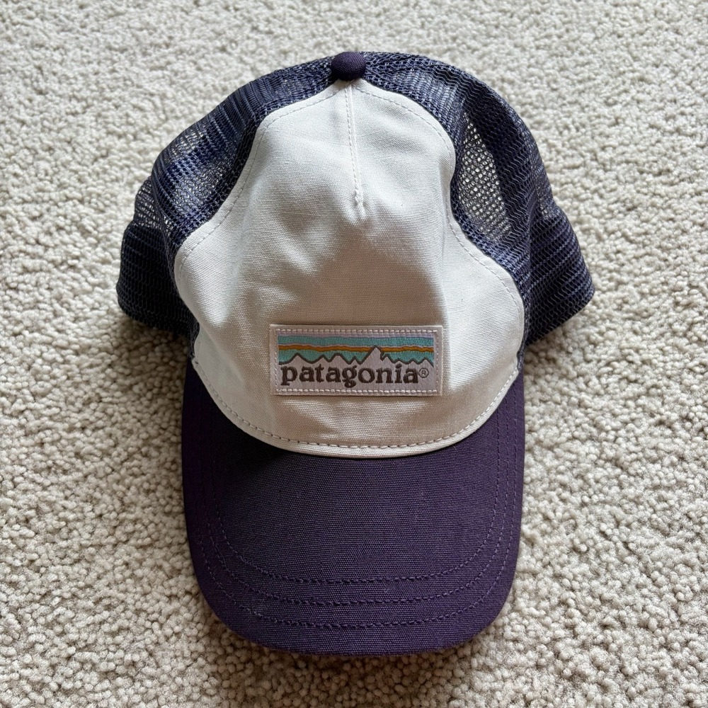 Patagonia Label Layback Trucker Hat Cap Mesh Back SnapBack Purple